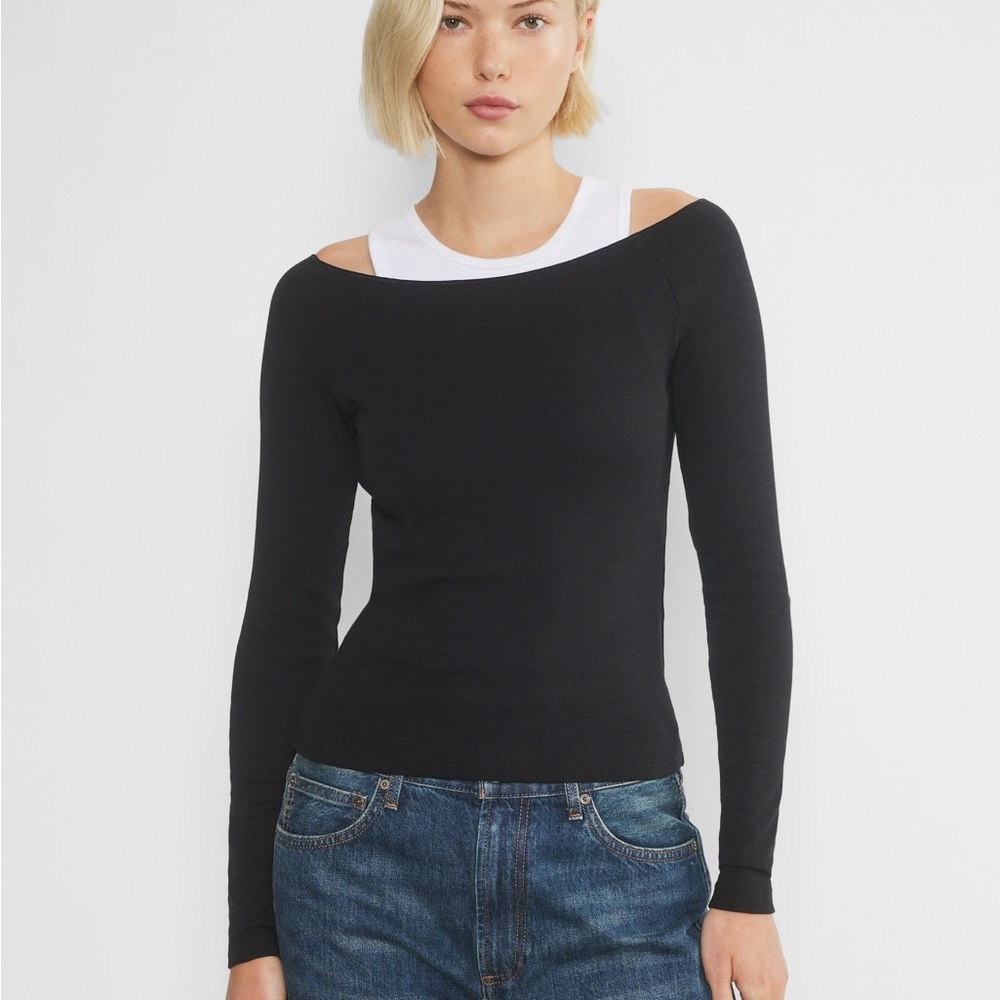 Aritzia HomeStretch™ Rib Off-Shoulder Long-sleeve